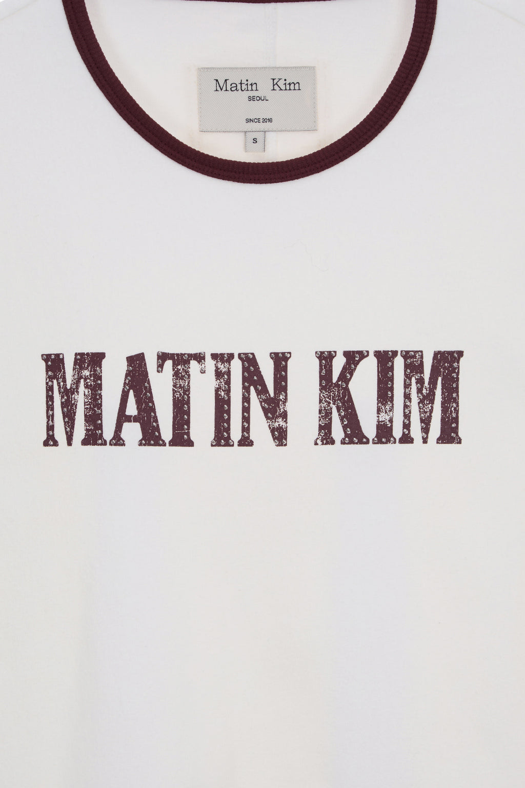 [matinkim] STUD LOGO RINGER TOP IN WHITE