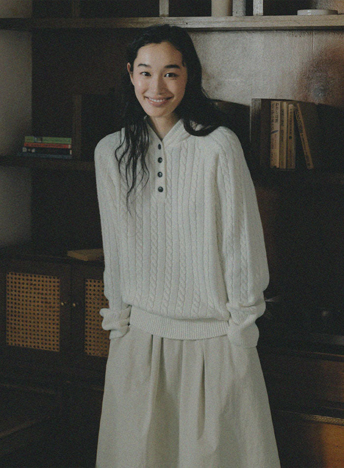 Mango Maniplease Sand Hoodie Knit Cream