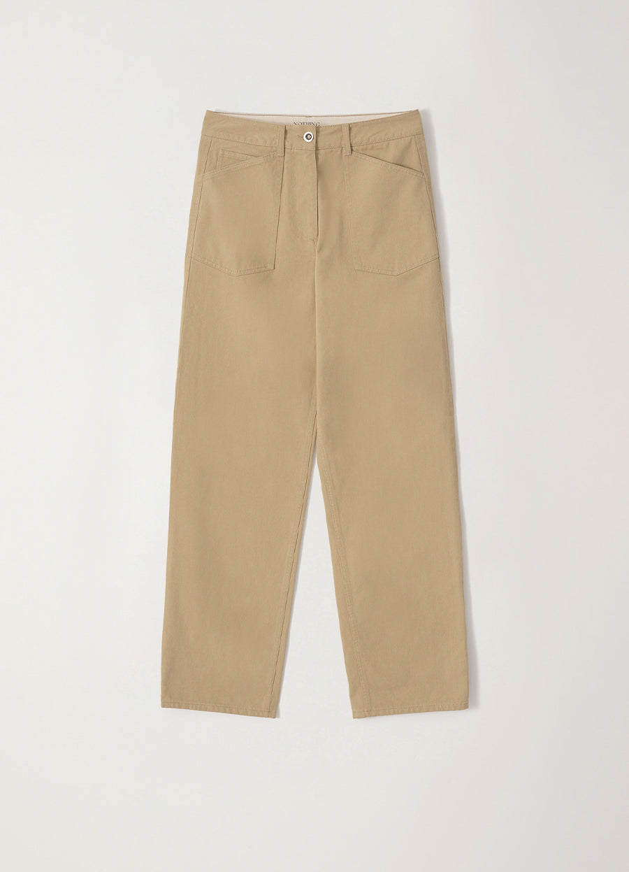 Nothing Written Pet selvage straight pants (Beige)