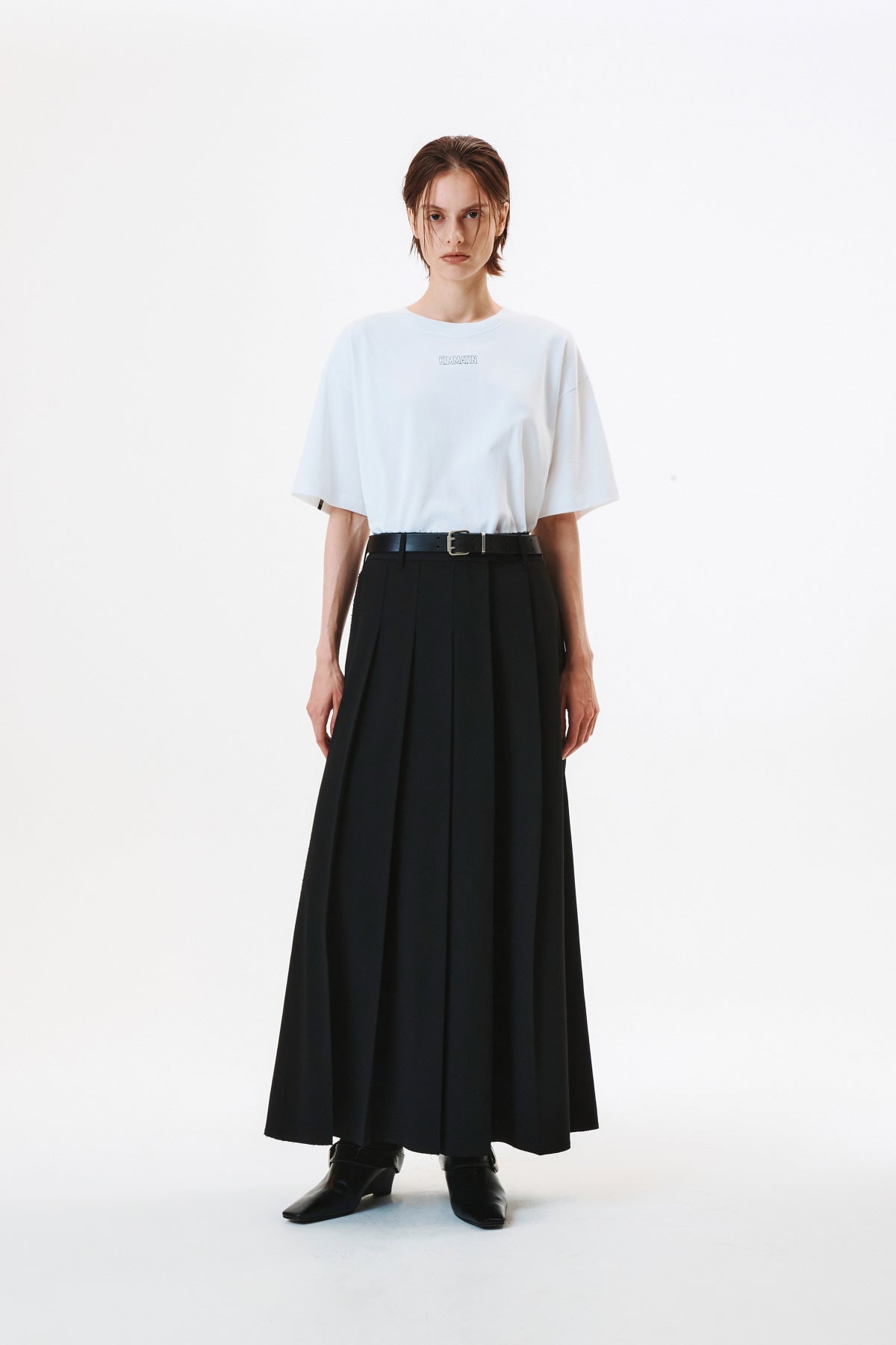 Matinkim Unbalance Pleats Pants IN Black