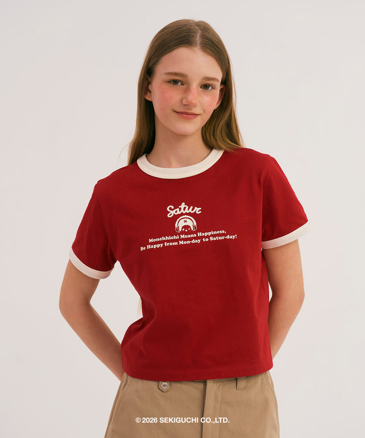 Satur (W) Satur X Monchhichi Ringer T-Shirt - Red