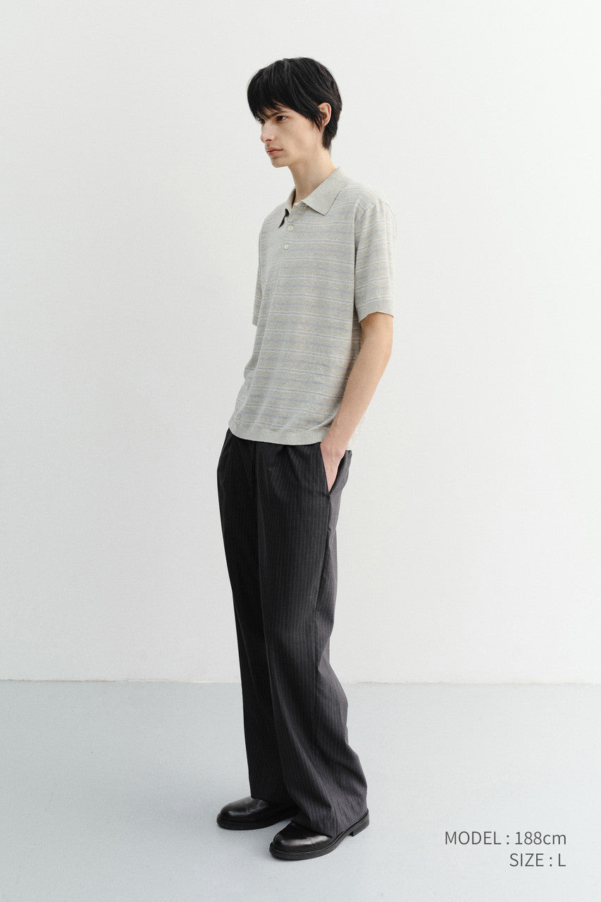 Dunst Lounge Wool Slacks Grey Stripe