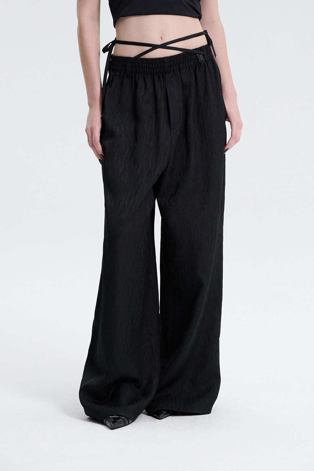 Treemingbird Jacquard Easy Set-up Pants Black