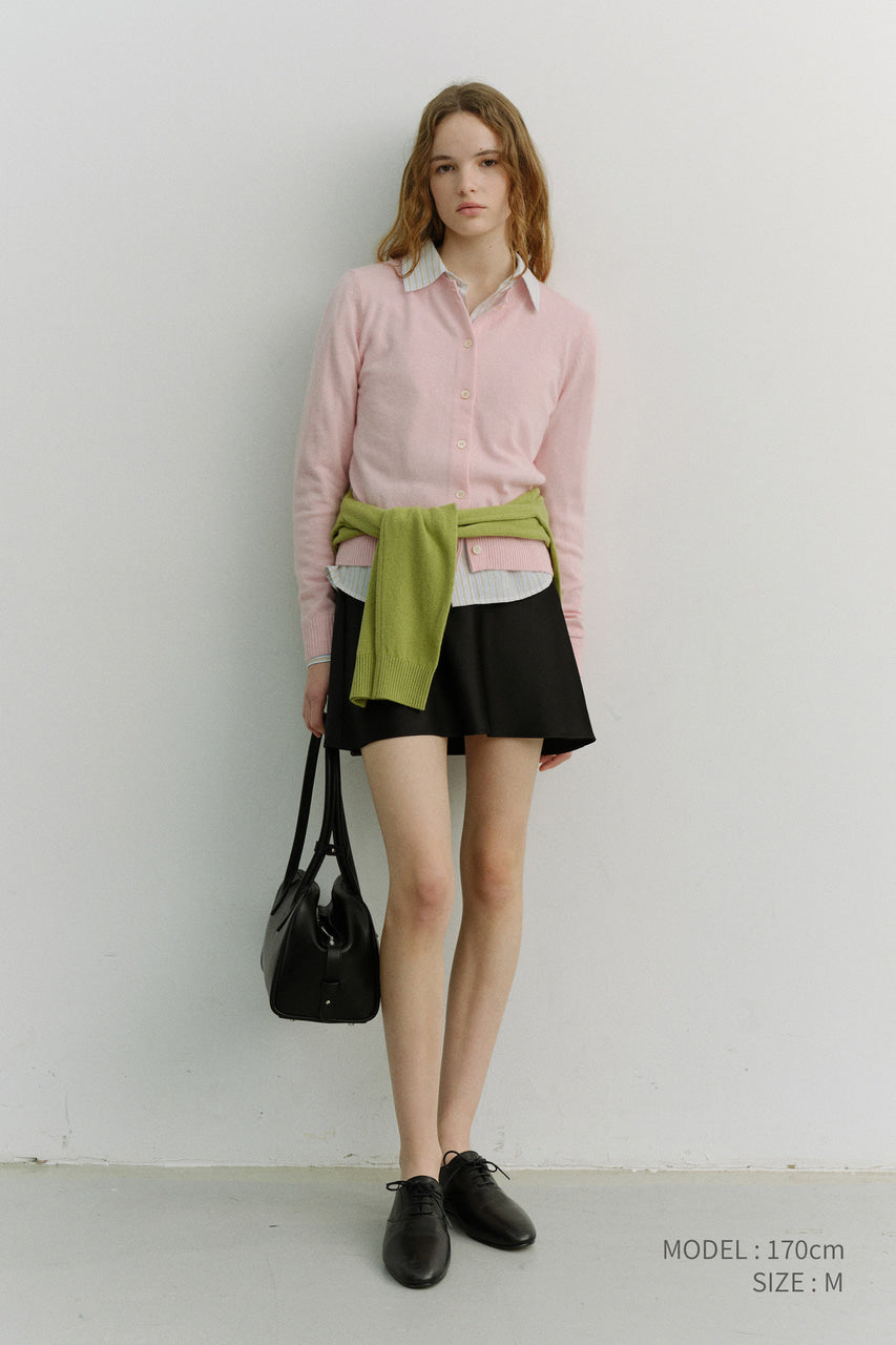 Dunst Essential Crewneck Knit Cardigan Soft Pink