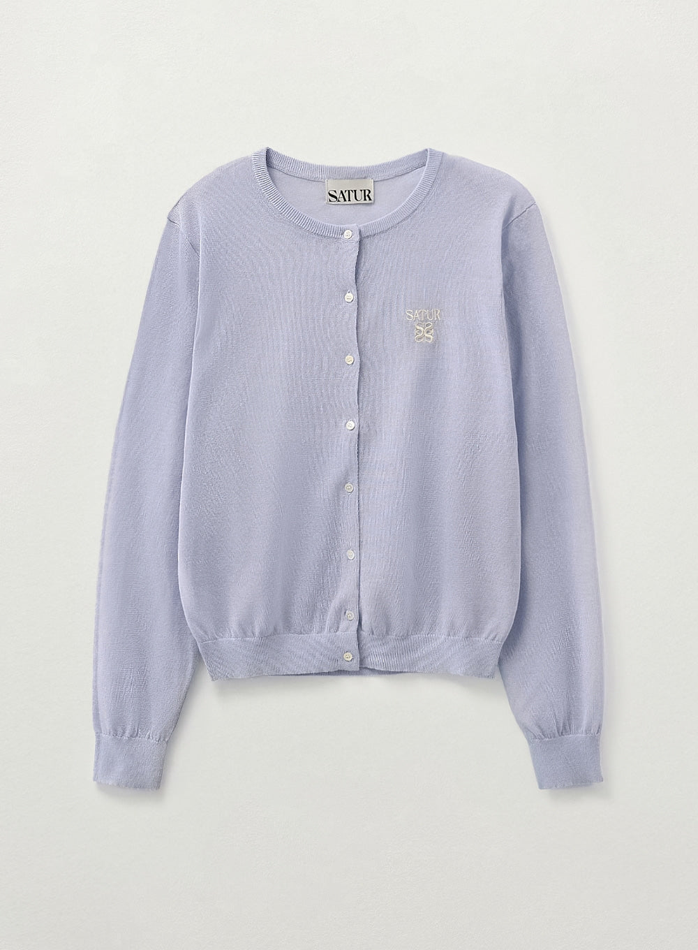 [satur] (W) Sheer Linen Long Sleeve Cardigan - Lavender