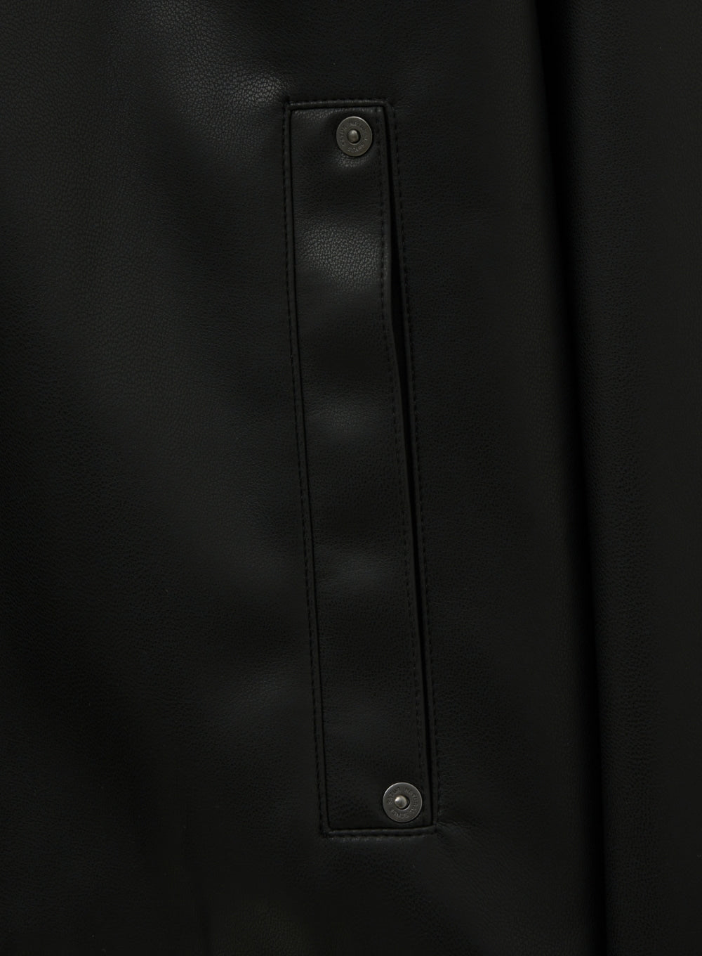 [satur] Teo Synthetic Leather Collar Jacket - Black
