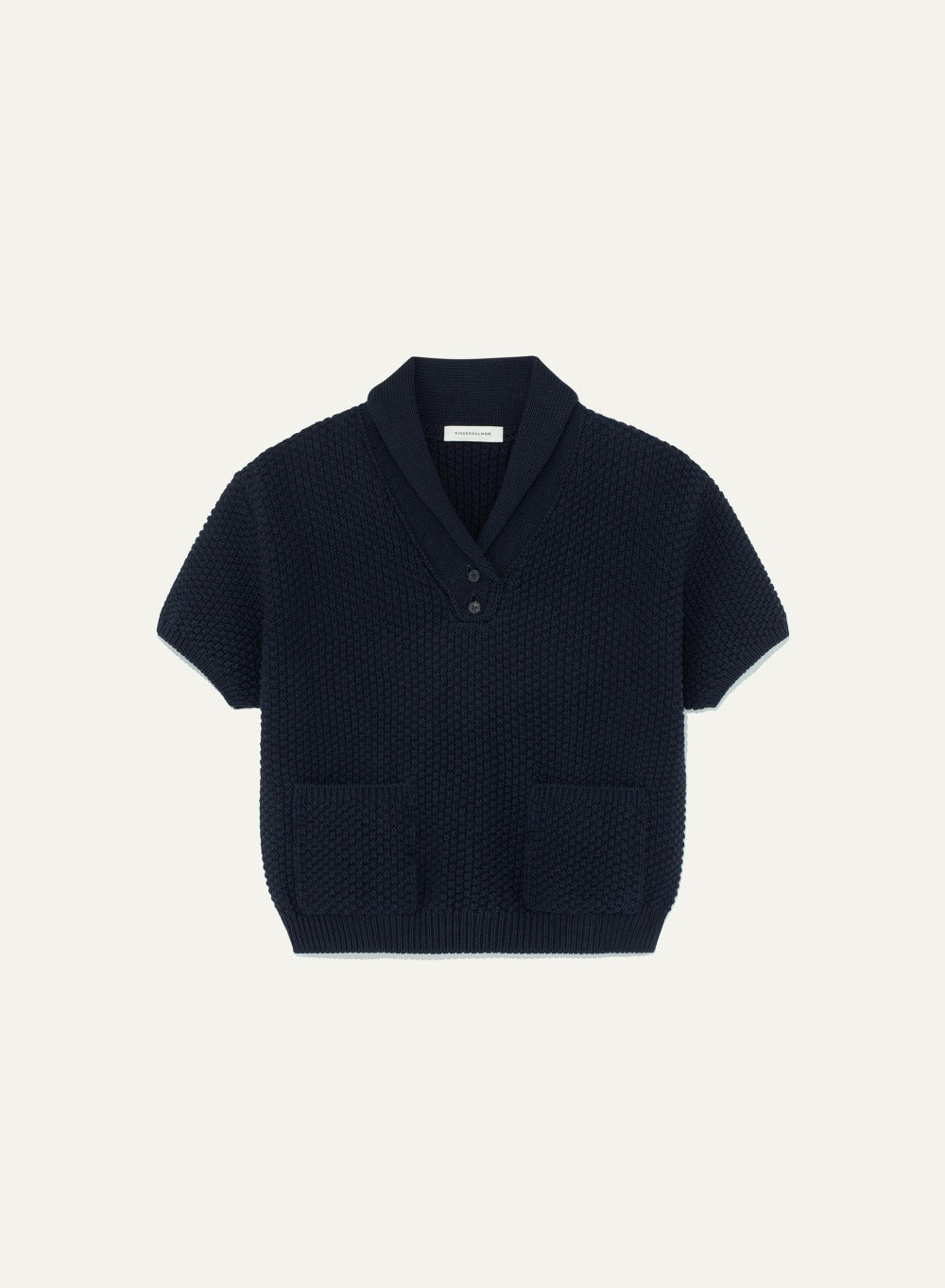 Kindersalmon Verbena Collar Knit Dark Navy
