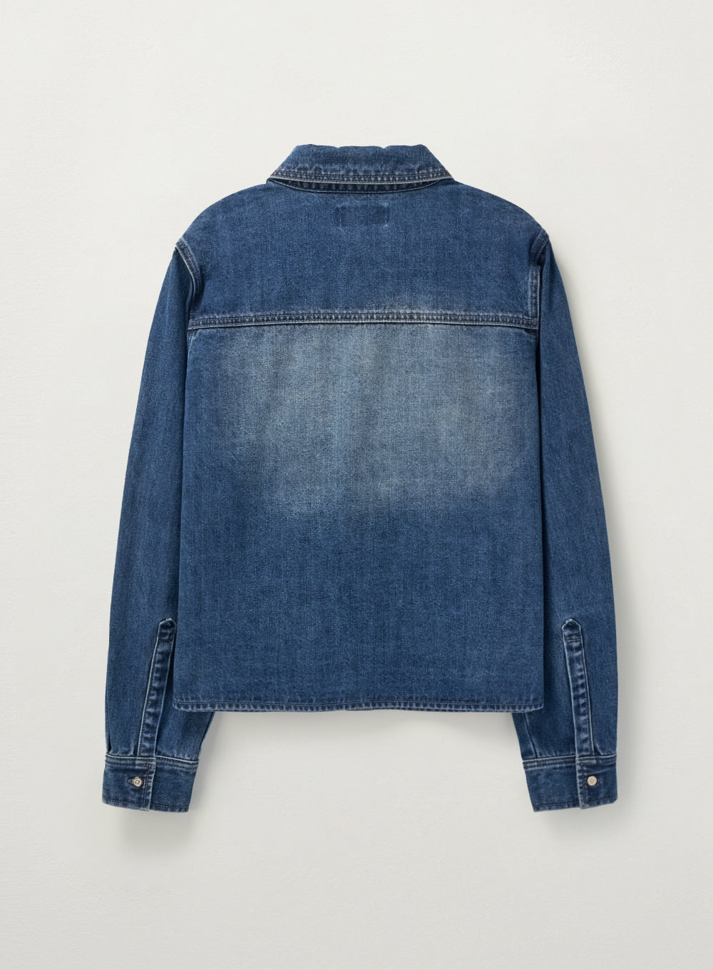 [satur] (W) Washed Denim Shirt - Blue