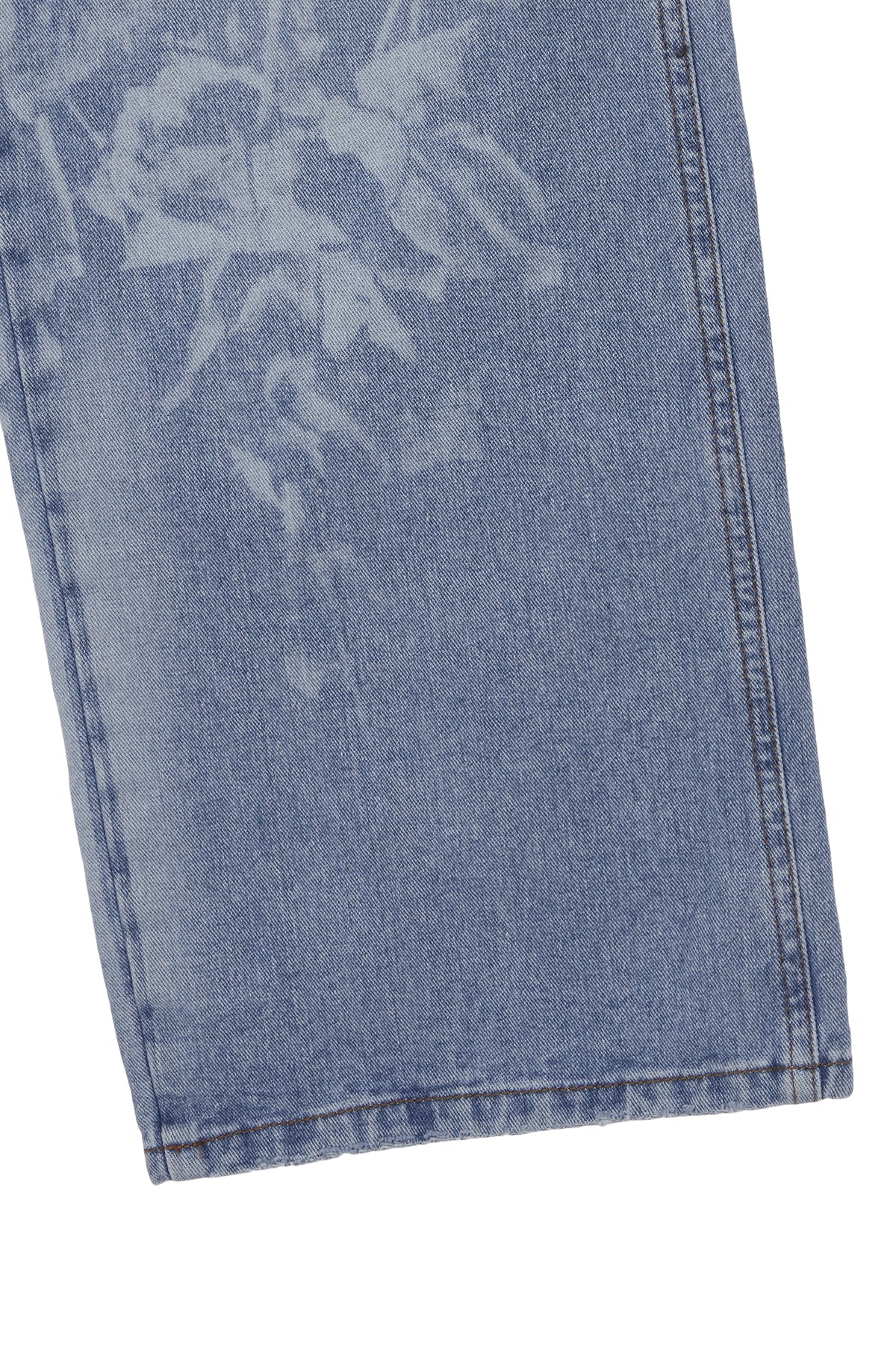 Matinkim Flower Printed Denim Pants IN Light Blue