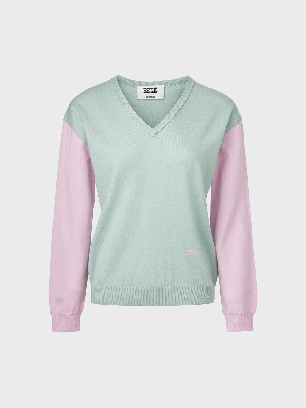 EENK V-Neck Contrast Knitwear Top - Mint