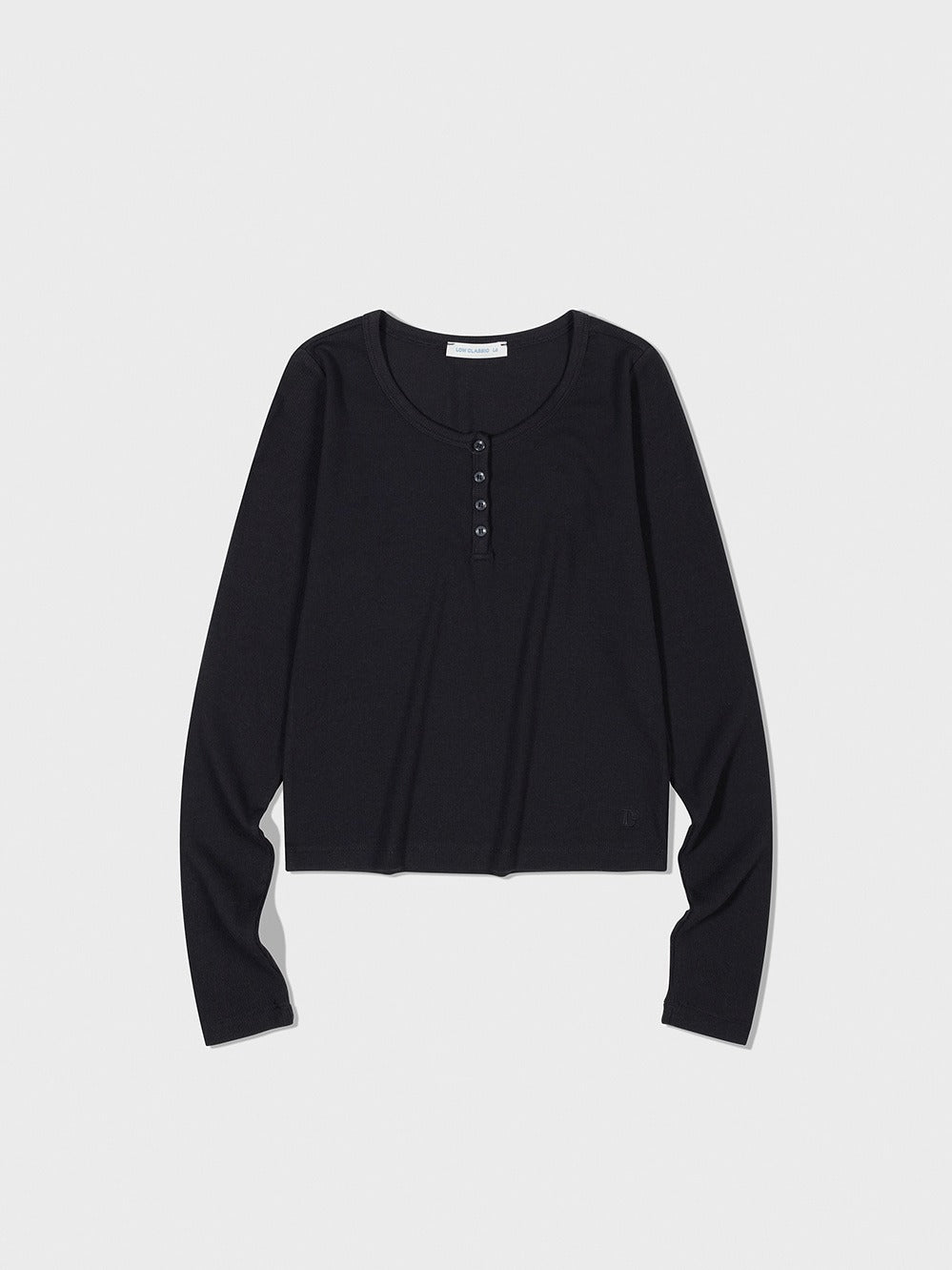 Low Classic Henry Neck Long Sleeve T-Shirt Black