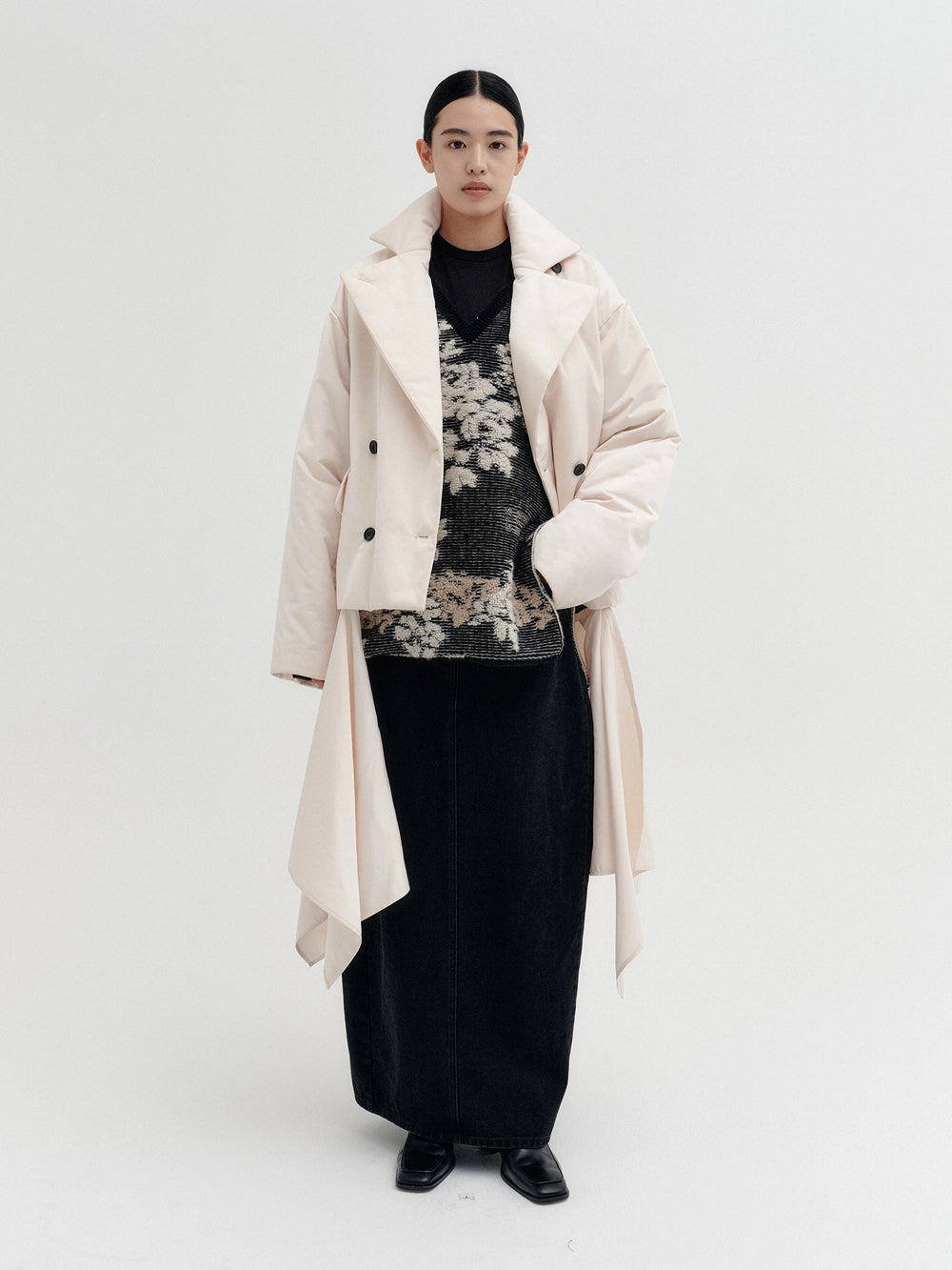 EENK Transformable Layered Coat - Cream