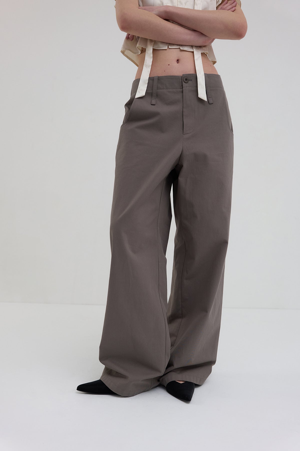 Overdueflair Cotton Wide Pants Mocha