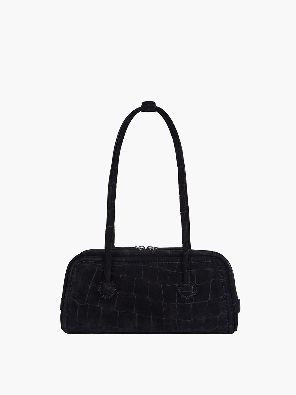 Margesherwood Soft Boston EW black croc-effect suede