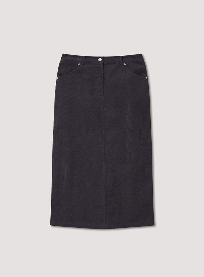 Mango Maniplease Plee Corduroy Skirt Ash Purple