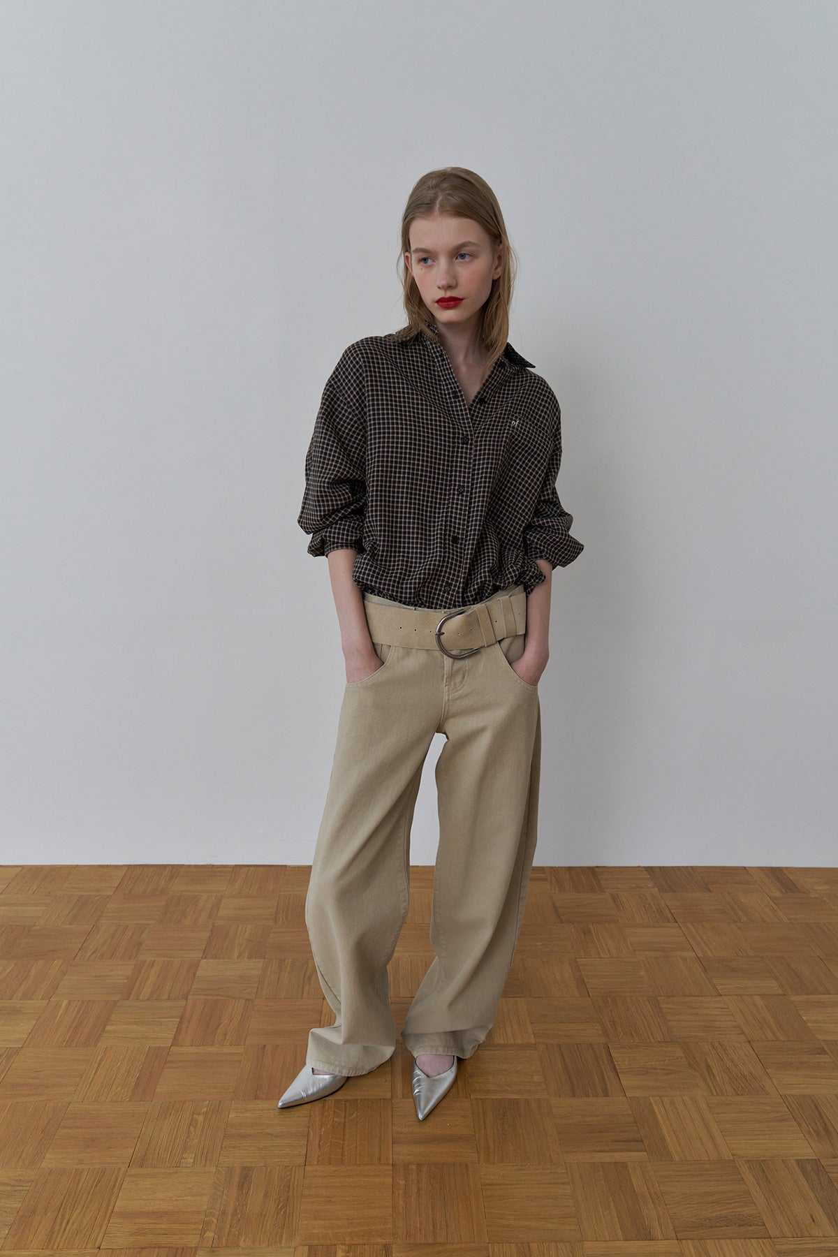 Overdueflair Low-Rise Wide Denim Pants Sand Beige