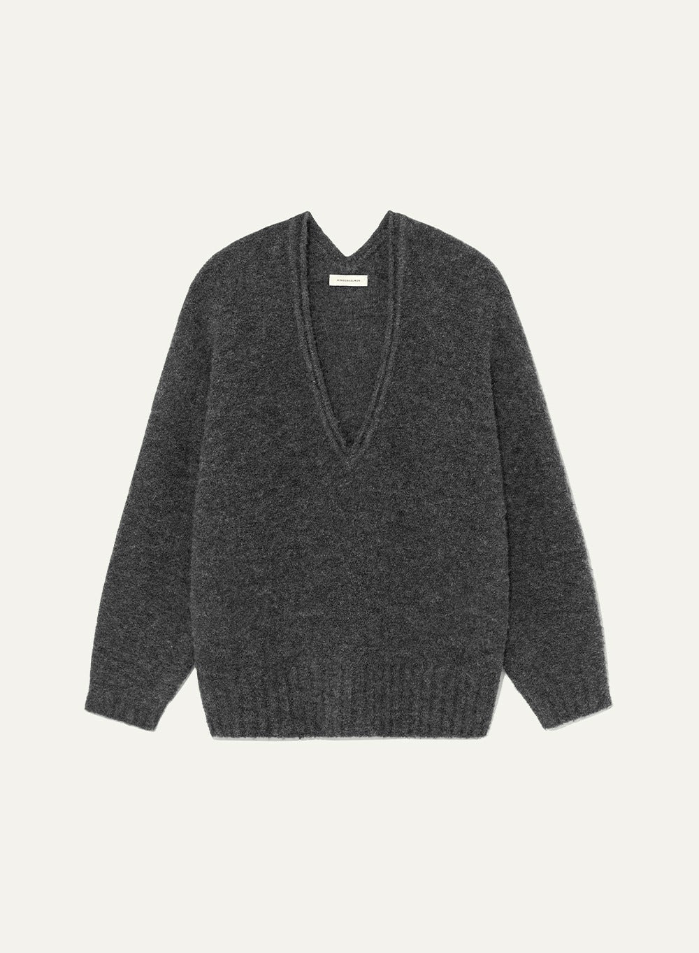 Kindersalmon Wool Boucle Knit Charcoal