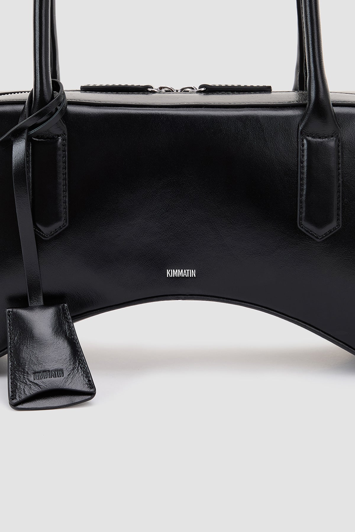 Matinkim Arch Shape Leather Bowling Bag IN Black