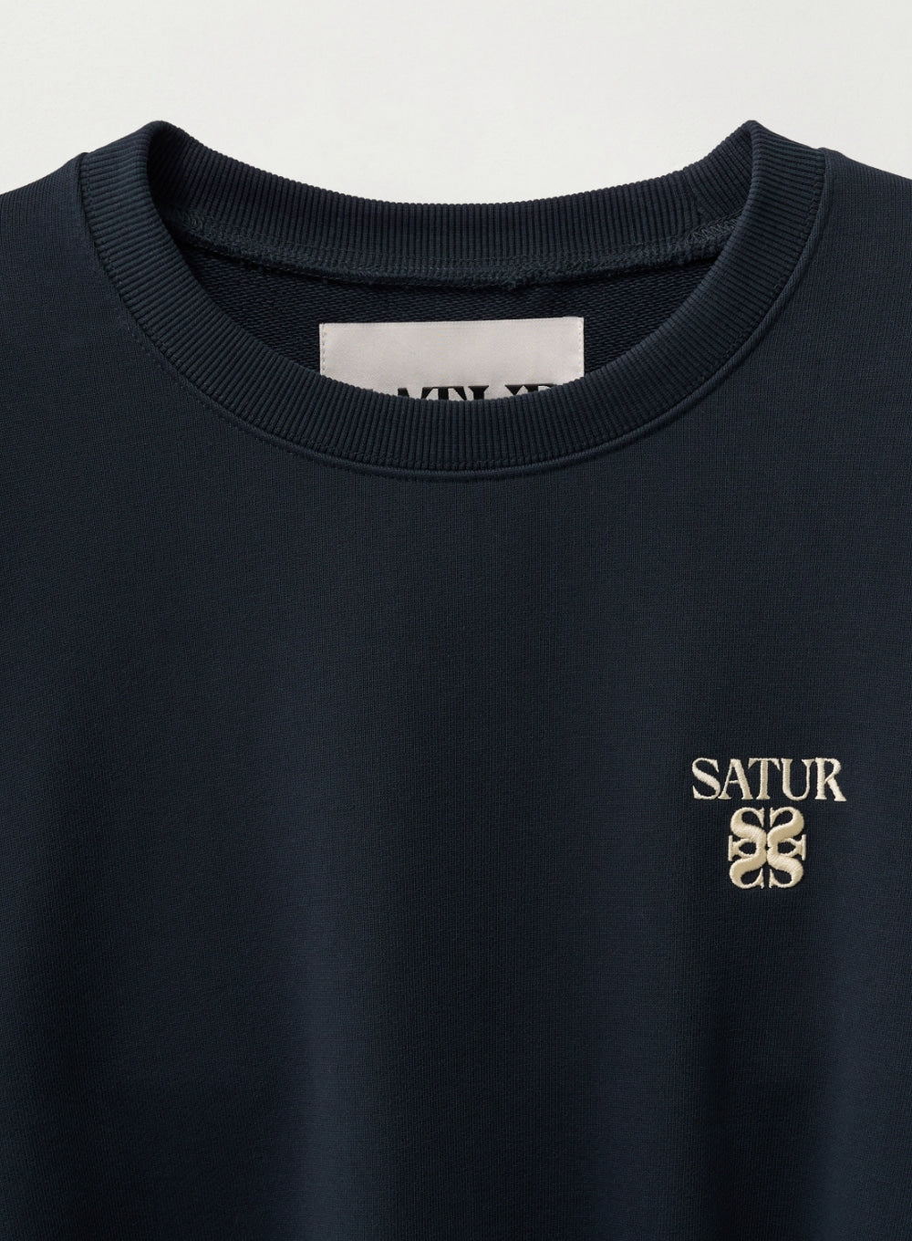 [satur] Loren Classic Logo Basic Sweatshirt - Navy