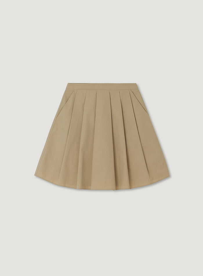 Mango Maniplease Kiko Flare Mini Skirt Beige