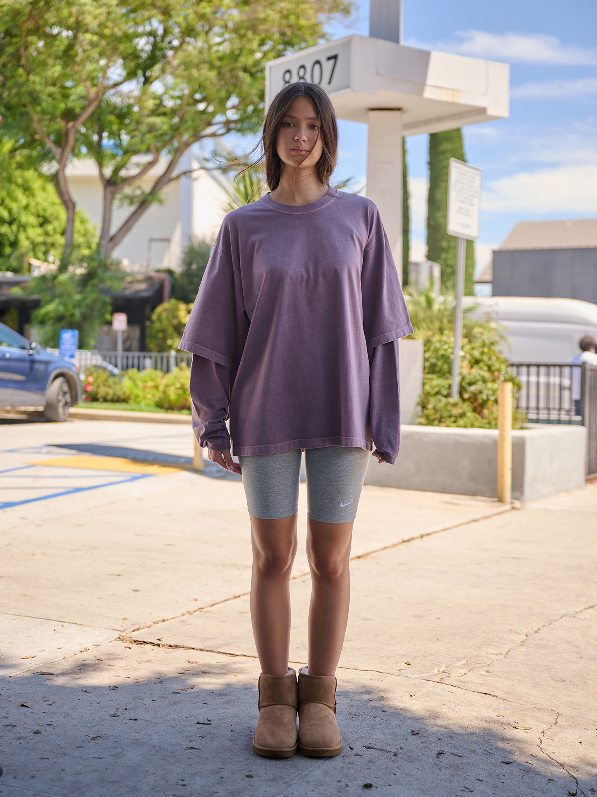 Low Classic Oversized Lc Layered Tee Lilac - Low Classic