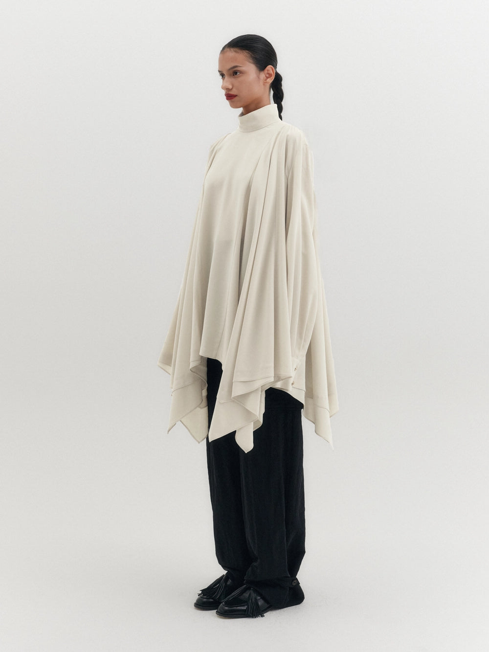 EENK High-Neck Flow Blouse - Ivory