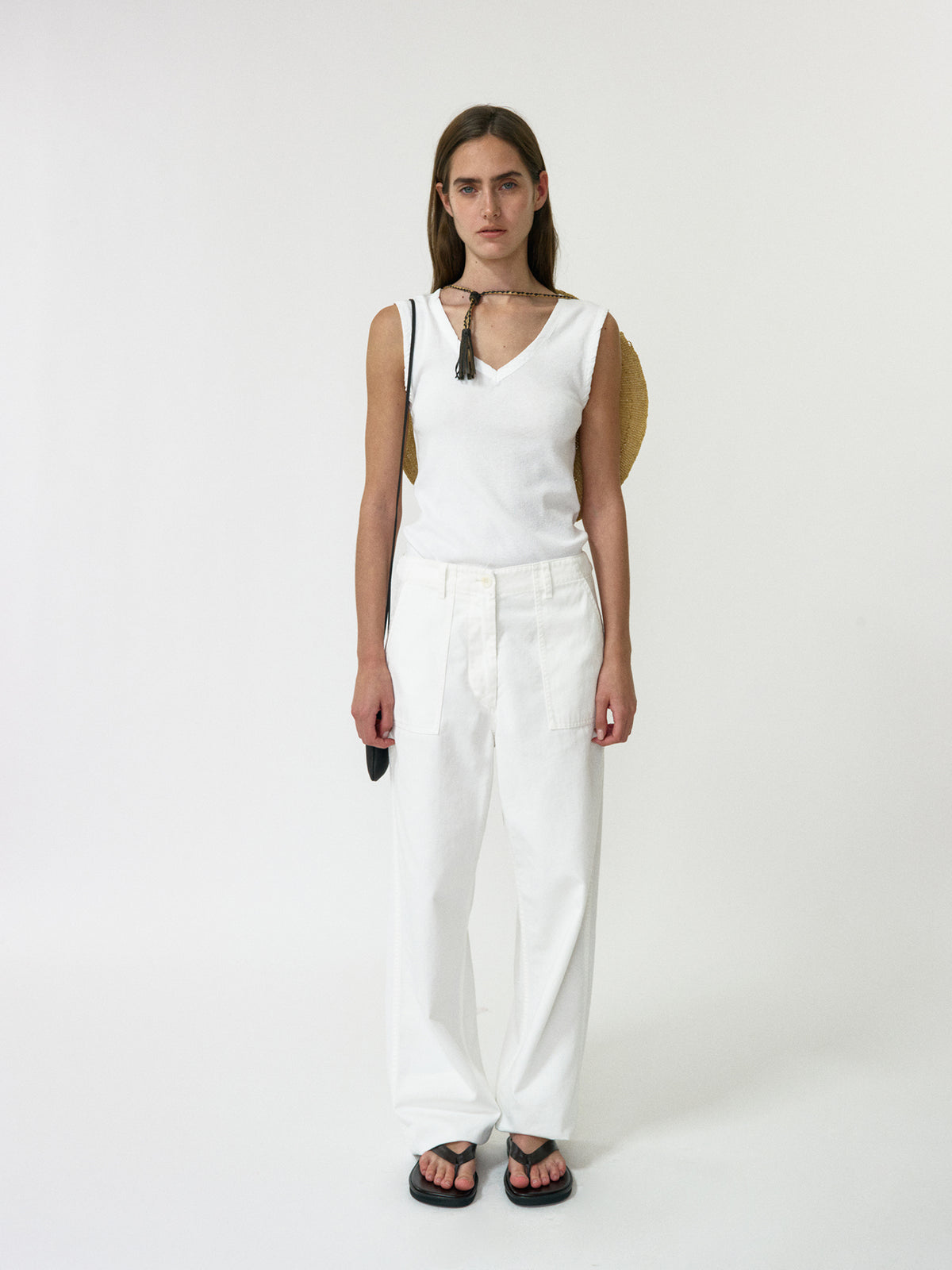 Nothing Written Easy v-neck sleeveless top (Black)