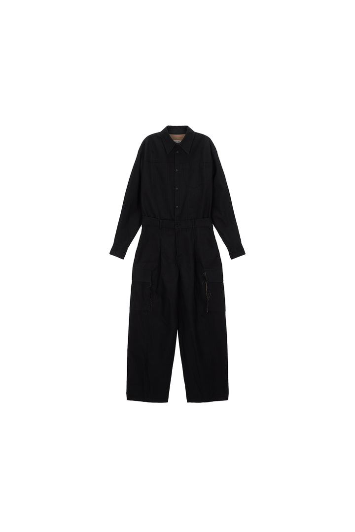 Matinkim Utility Button UP Jumpsuit IN Black