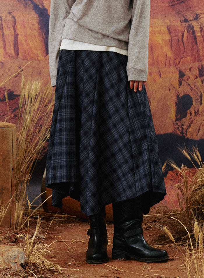 Mango Maniplease Dindee Flare Skirt Navy