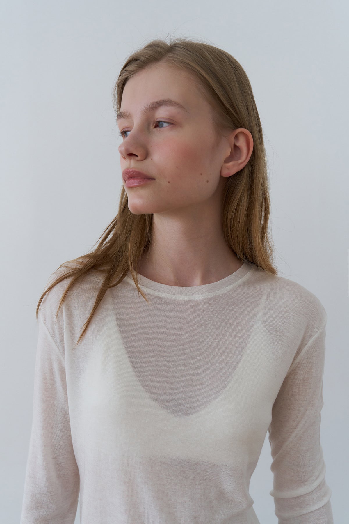 Overdueflair Soft Wool Tencel T-Shirt Ivory