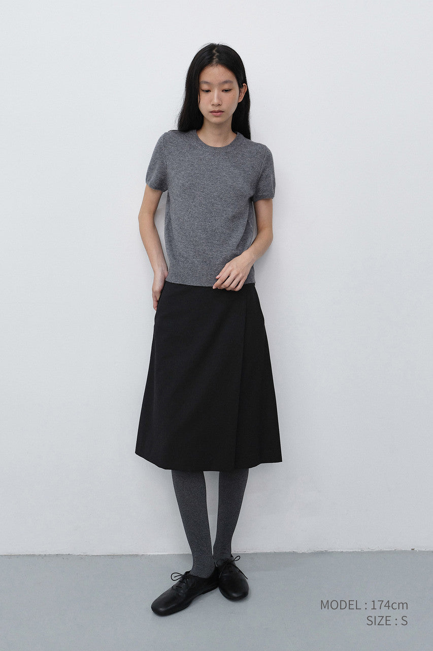Dunst Pleats Midi Wrap Skirt Black