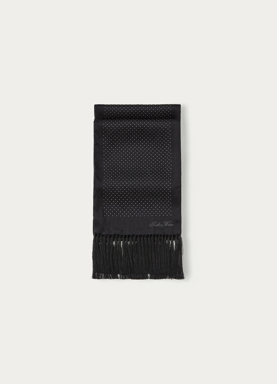 Nothing Written Pin dot tassel scarf (Black)