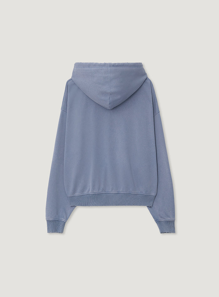 Mango Maniplease Weather Hooded Zip Up Vintage Blue
