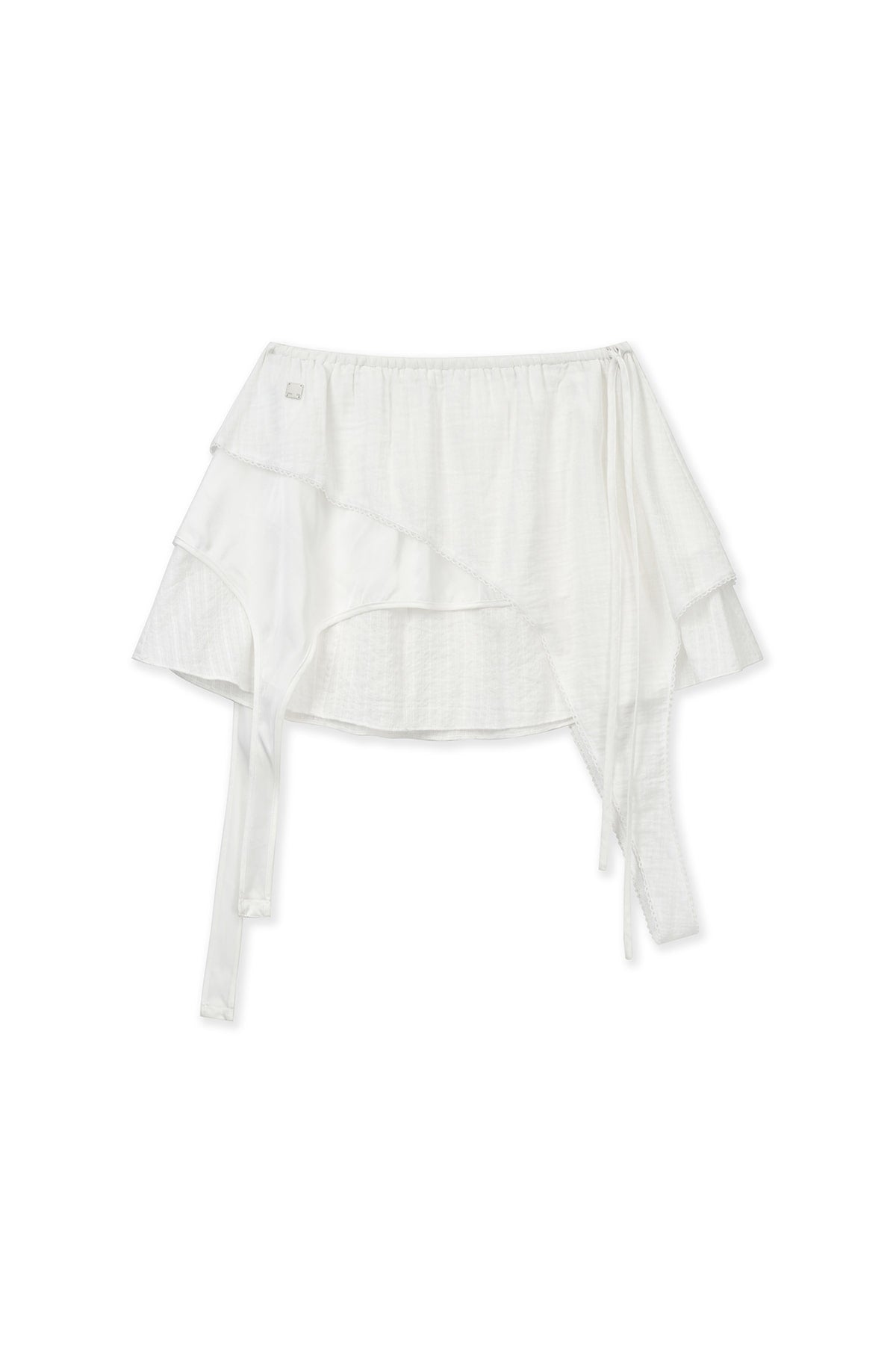 [matinkim] MULTI PANEL LAYERED SKIRT IN WHITE