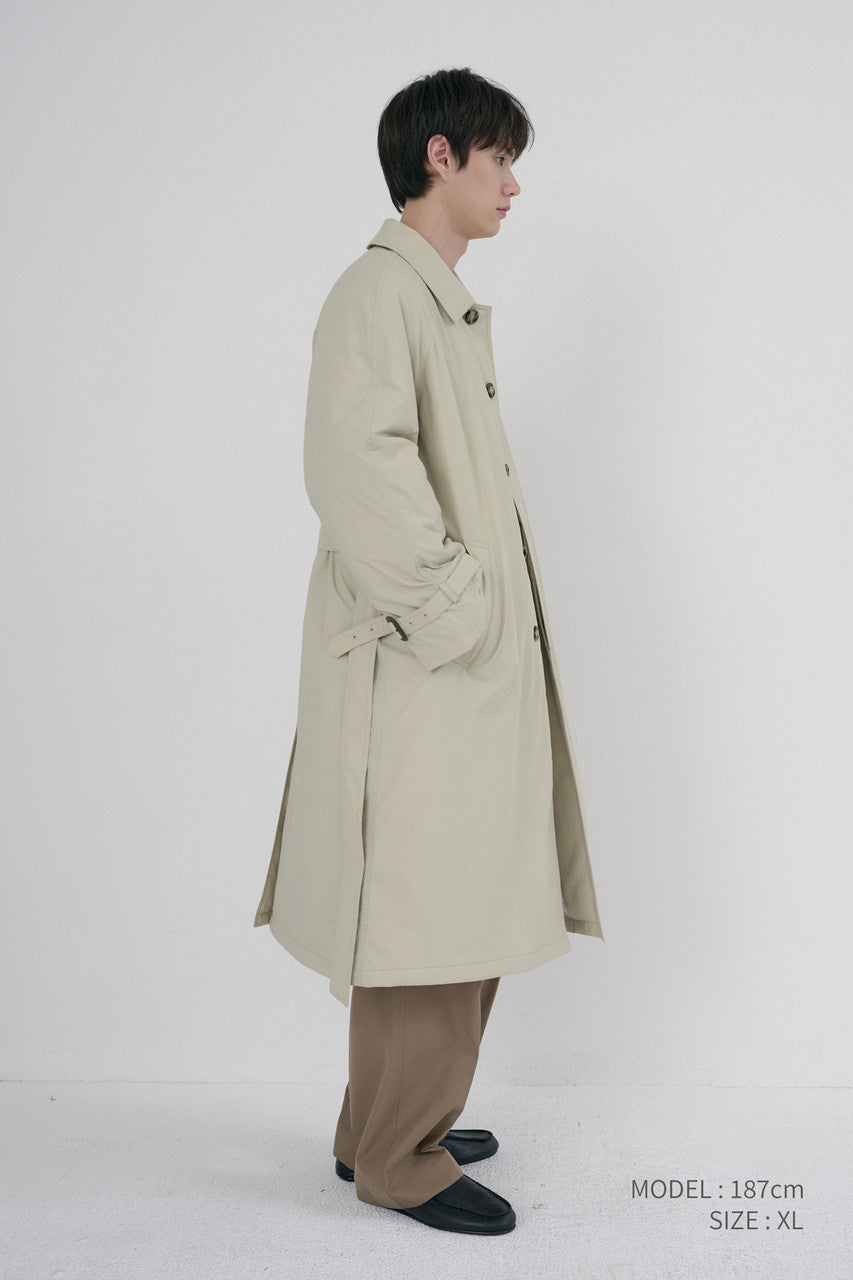 Dunst Unisex Padded Balmacaan Coat Soft Beige
