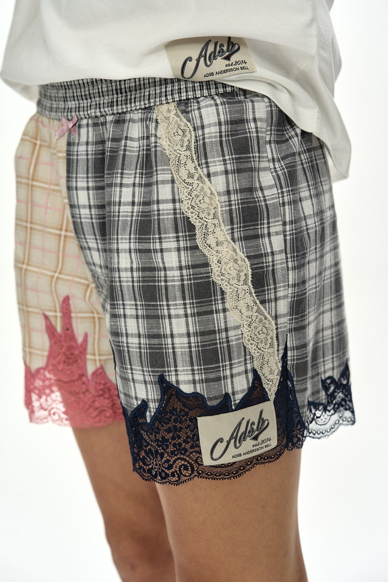 Andersson Bell Lace & Check Embroidered Boxer Shorts