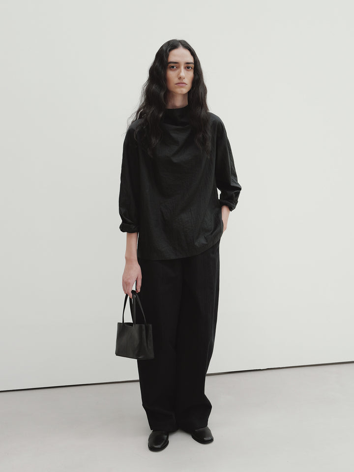 Moia wide round pants (black)