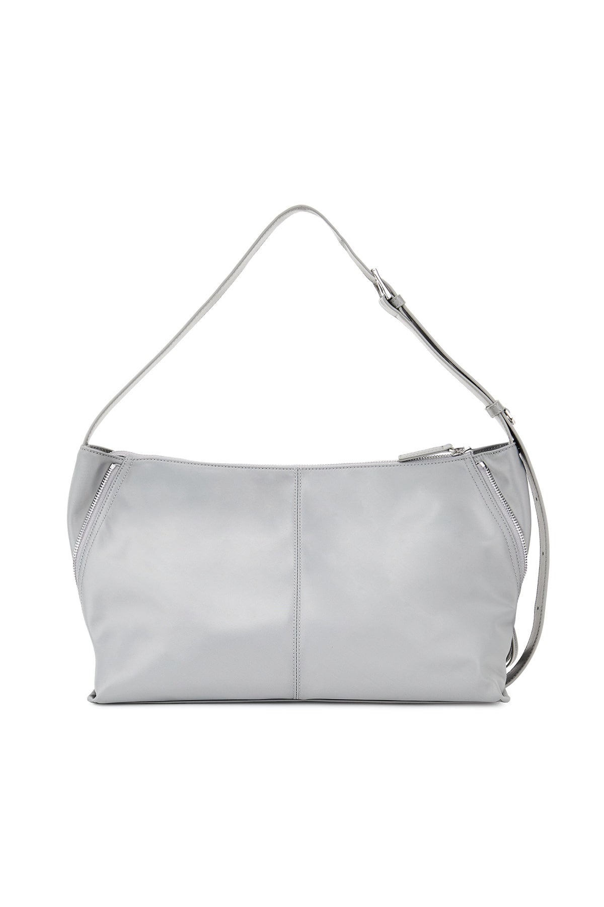 [matinkim] SIDE ZIPPER FABRIC SHOULDER BAG IN GREY