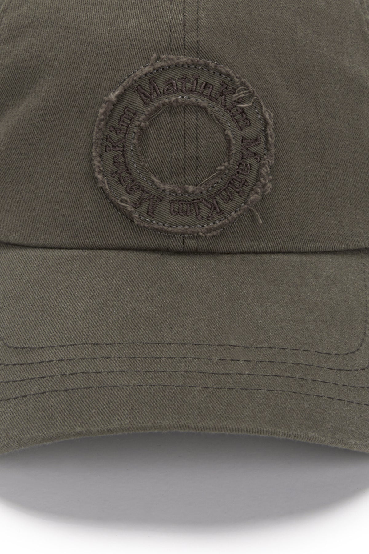 [matinkim] APPLIQUE CIRCLE LOGO BALL CAP IN BROWN