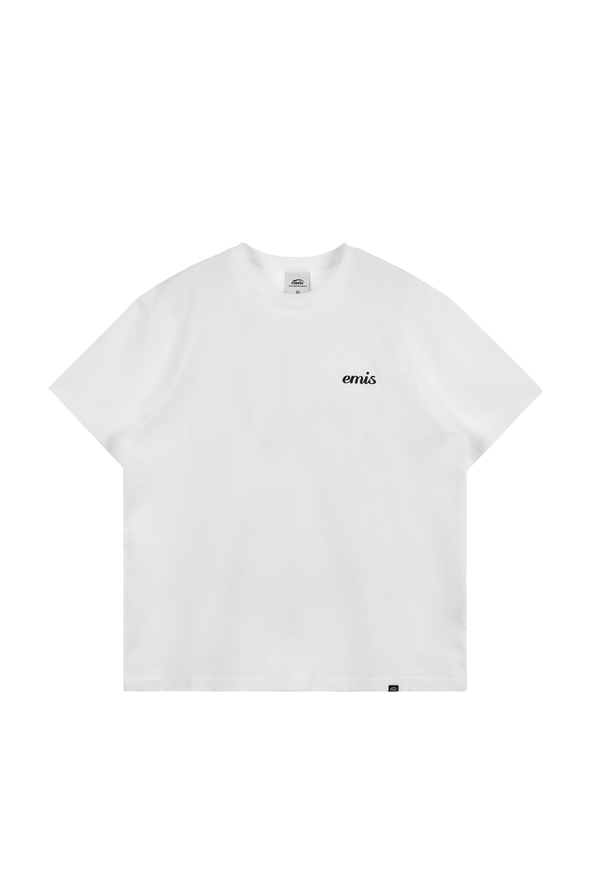 (UNISEX) OVERSIZED EMBOSSING LOGO T-SHIRTS-WHITE