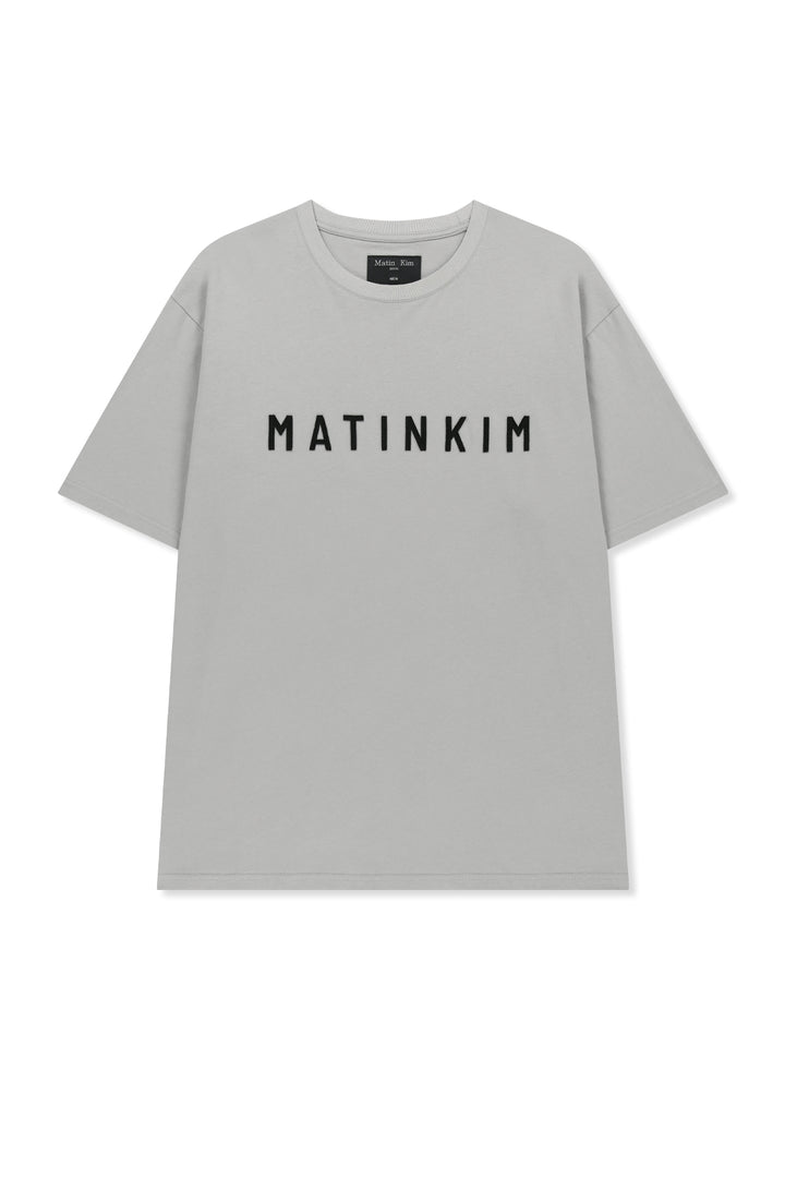 Matinkim Applique Felt Logo Top For Men IN Grey