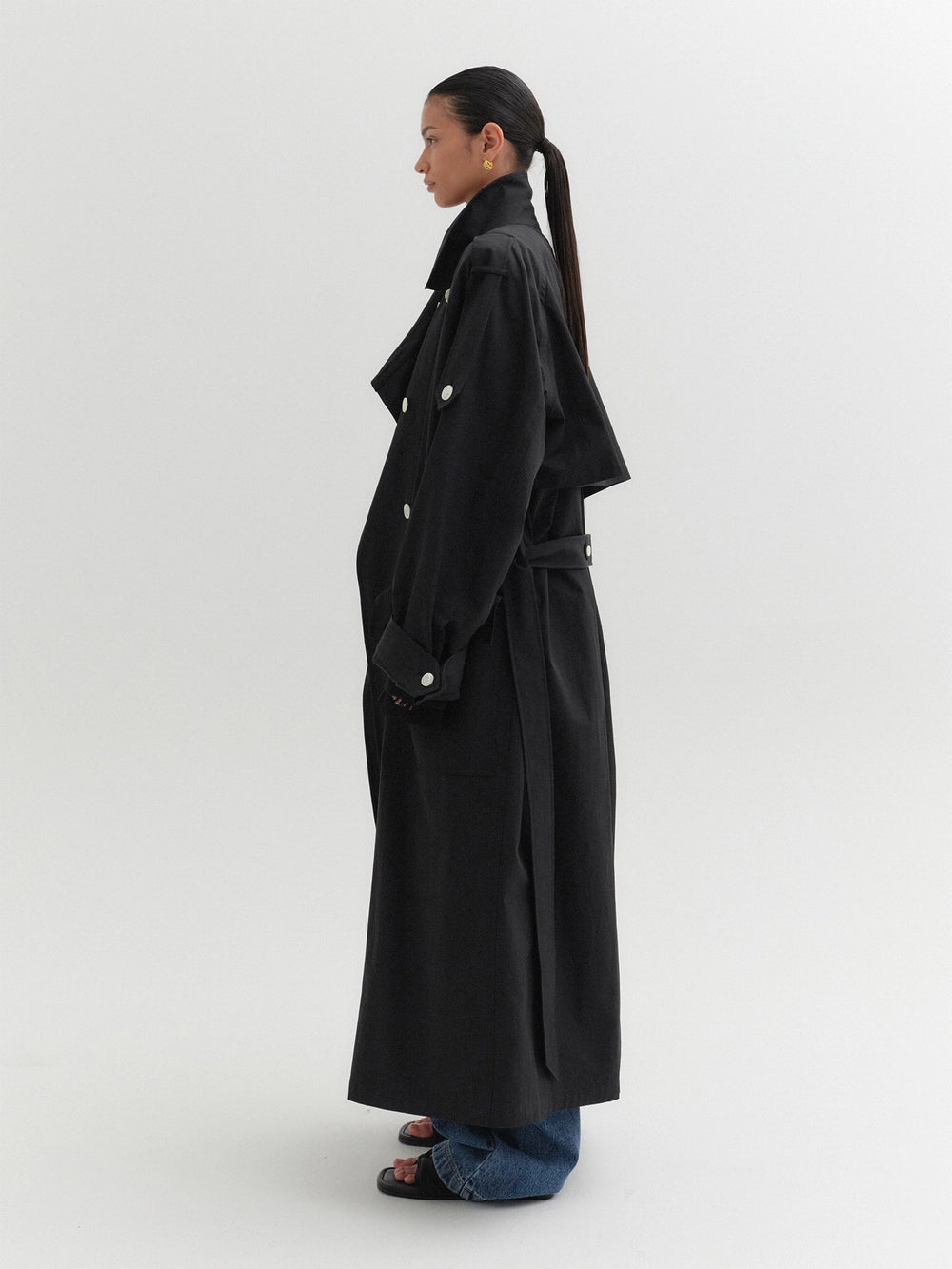 EENK Relaxed Trench Coat - Black
