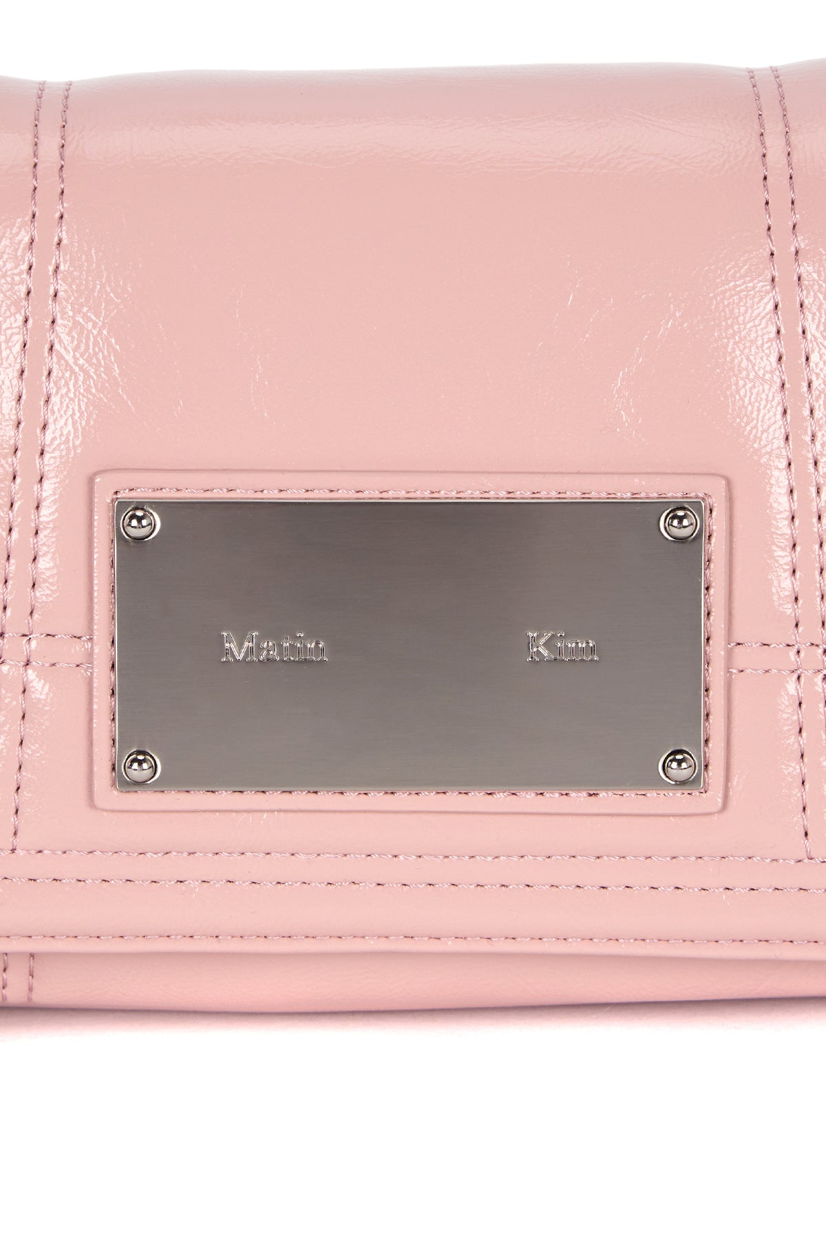 Matinkim Glossy Quilting Small Chain Bag IN Pink