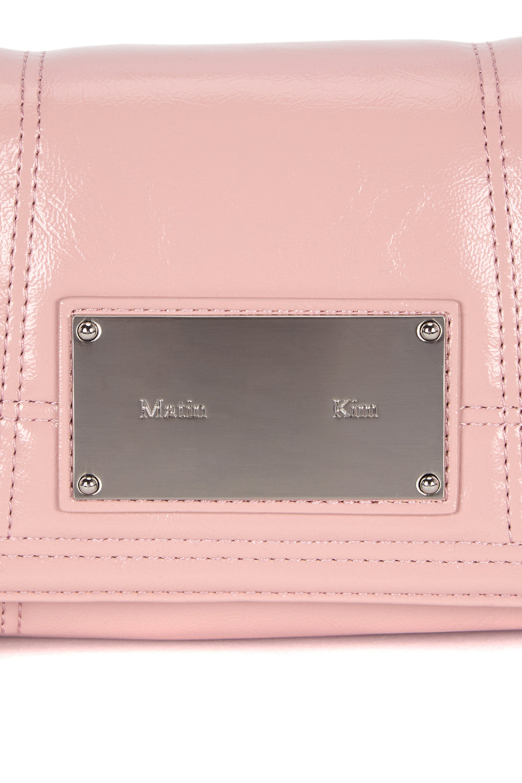 Matinkim Glossy Quilting Small Chain Bag IN Pink