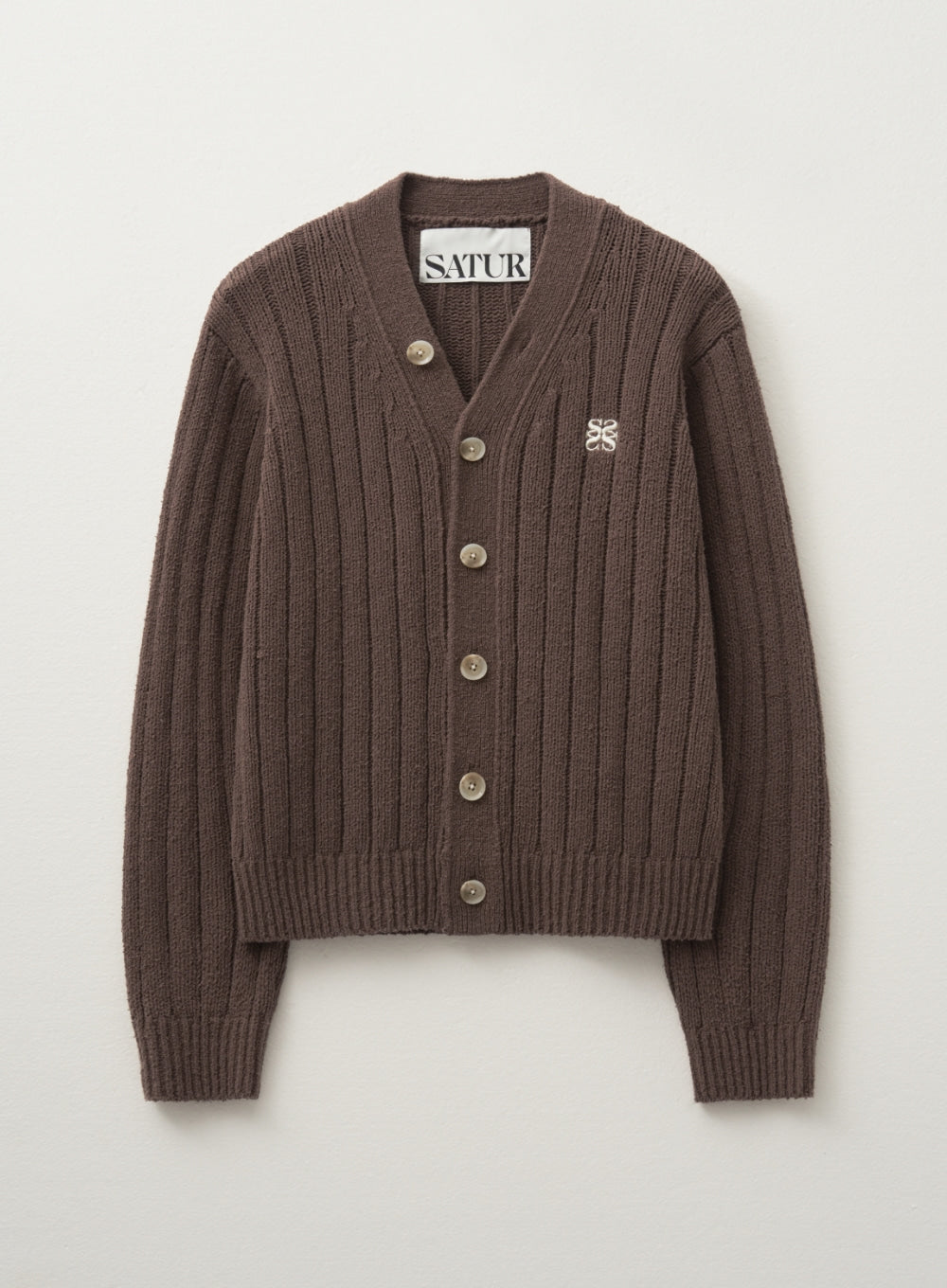 [satur] (W) Faro Over Size Boucle Cardigan - Heritage Brown