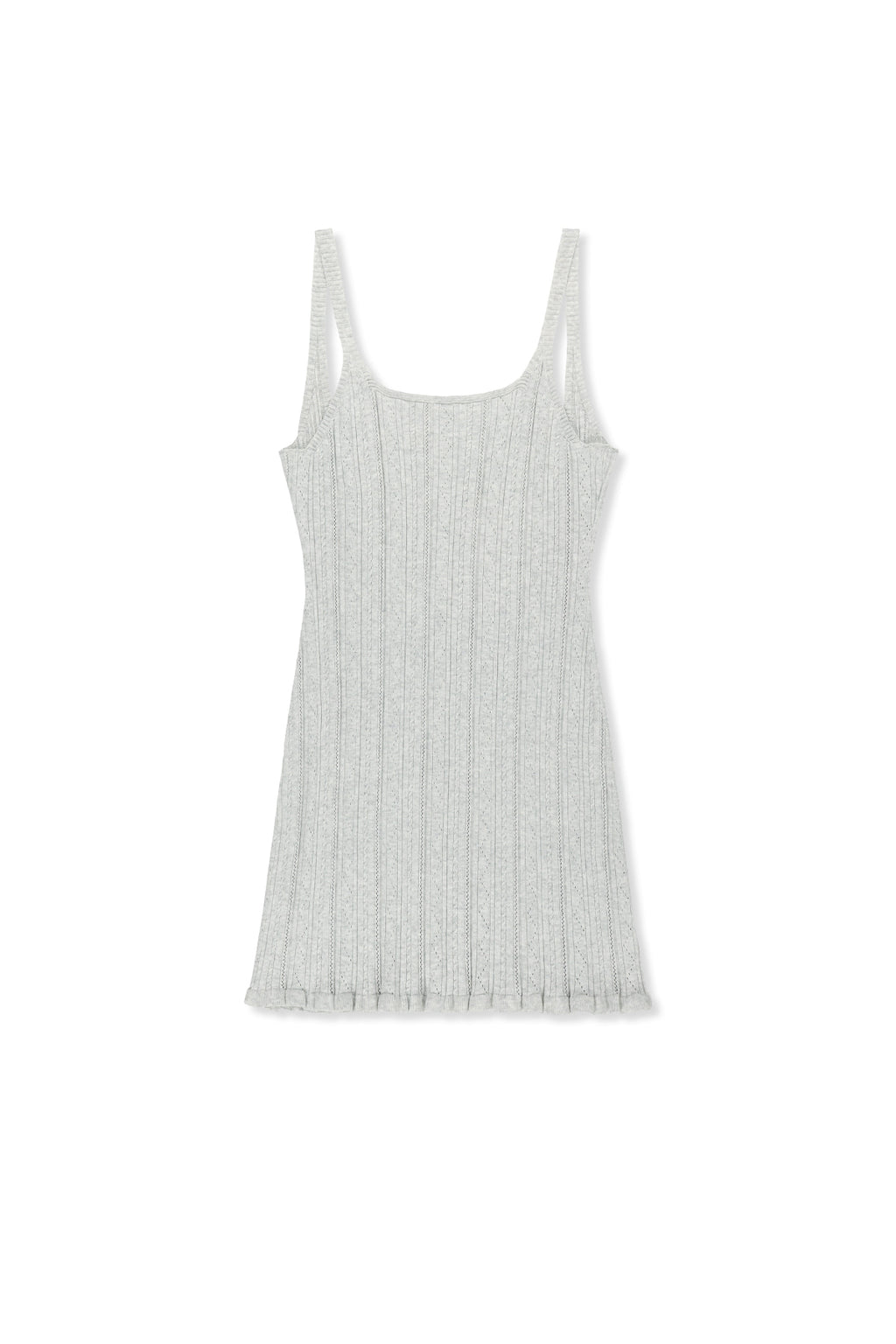 Matinkim Open Back Ribbed Knit Dress IN Light Grey