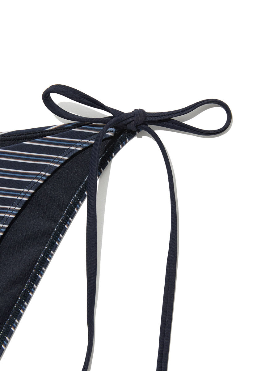 GLOWNY G Encore Stripe Bikini Bottom (Navy Stripe)
