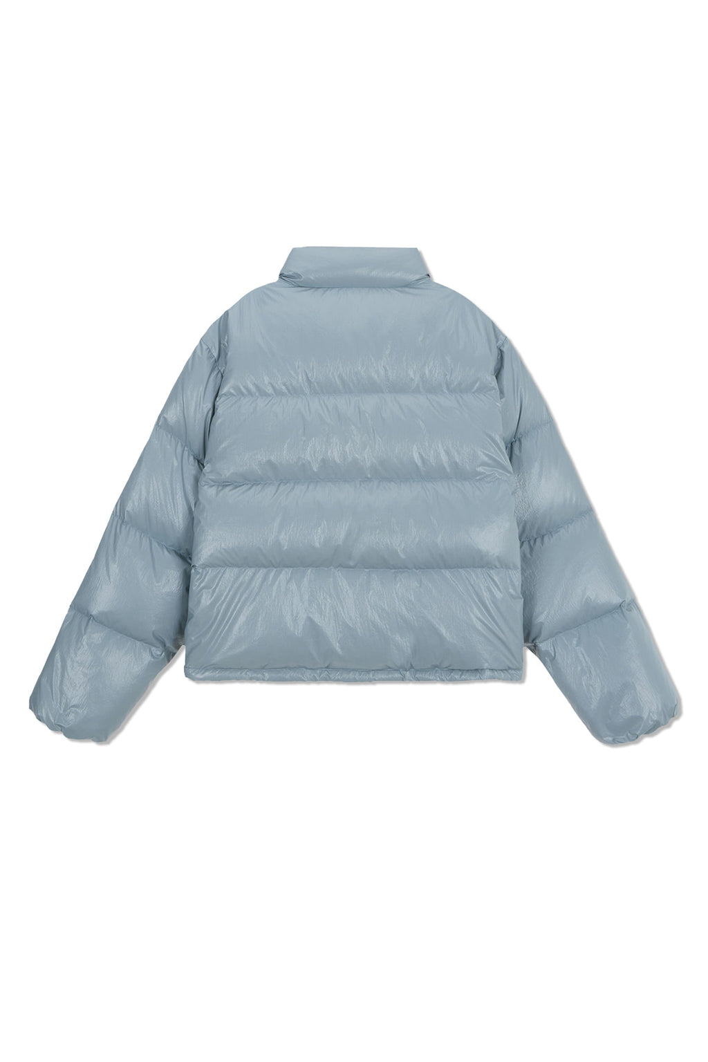 [matinkim] SMALL LOGO VOLUME DOWN JUMPER FOR WOMEN IN LIGHT GREY