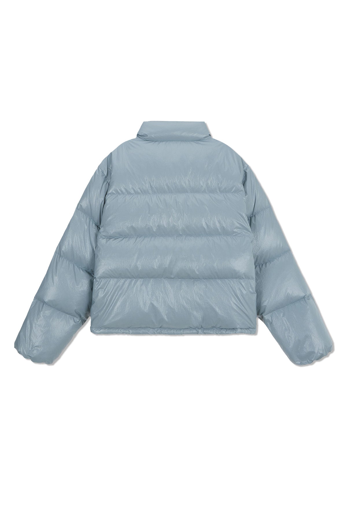 [matinkim] SMALL LOGO VOLUME DOWN JUMPER FOR WOMEN IN LIGHT GREY