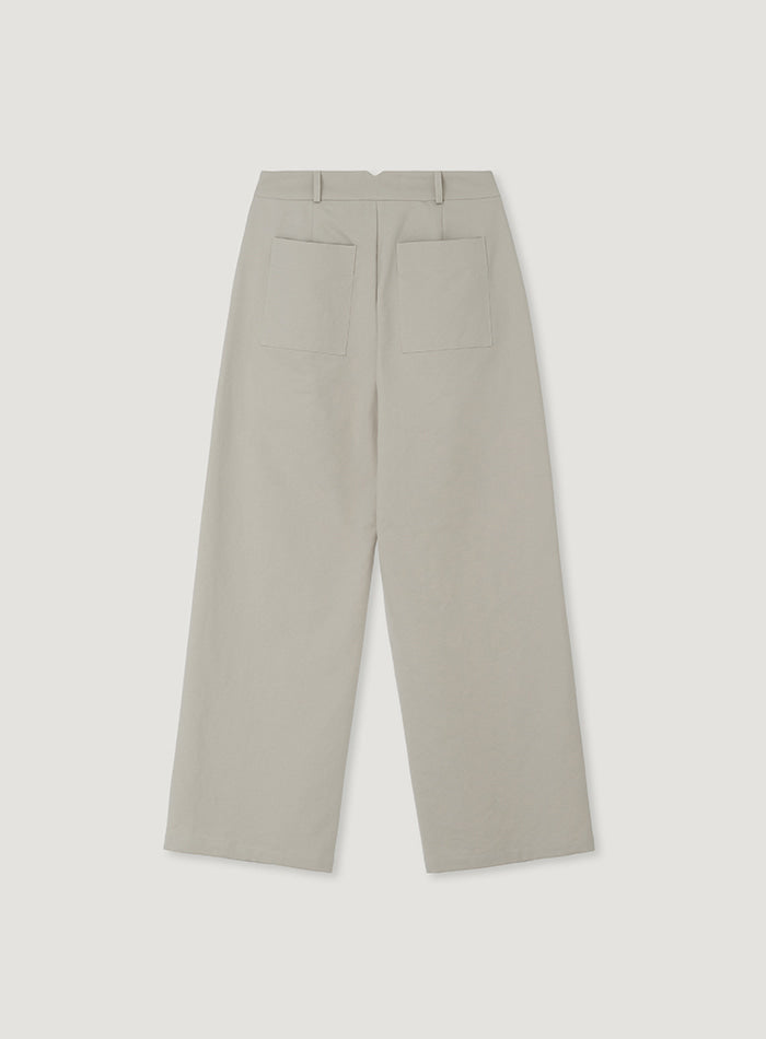 Mango Maniplease Plap Cotton Pants Greige